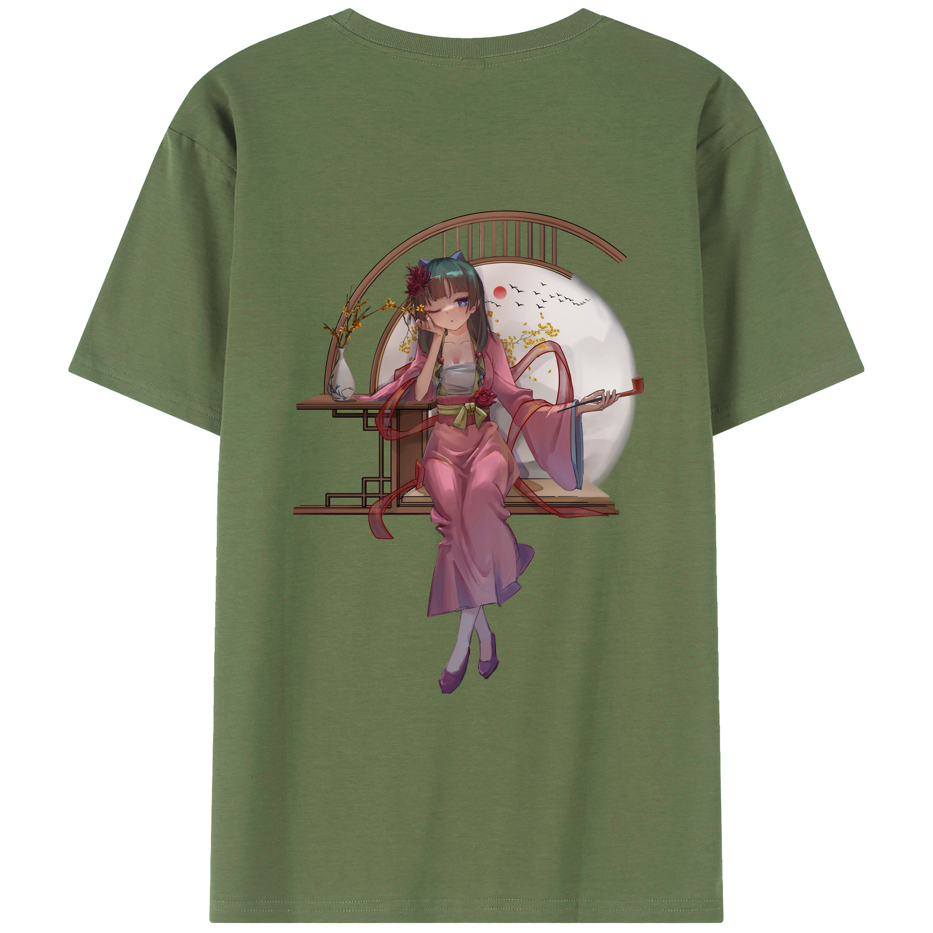 （画像用） 薬屋のひとりごと The Apothecary Diaries 綿100％ メンズ半袖Tシャツ（バックプリント） 通気性